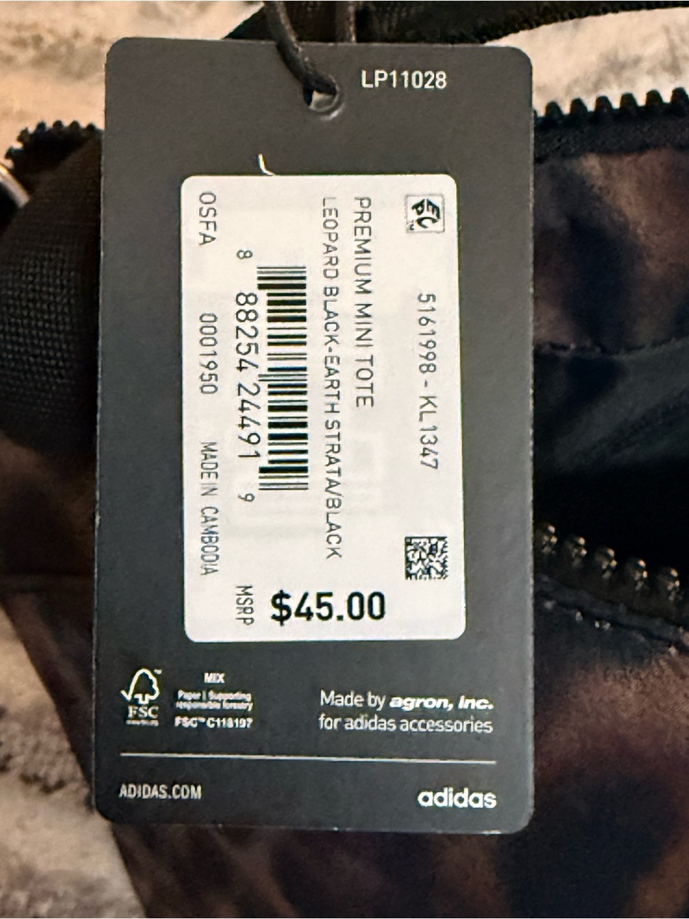 adidas Leopard Print Tote in Brown and Black - Picture 5 of 5